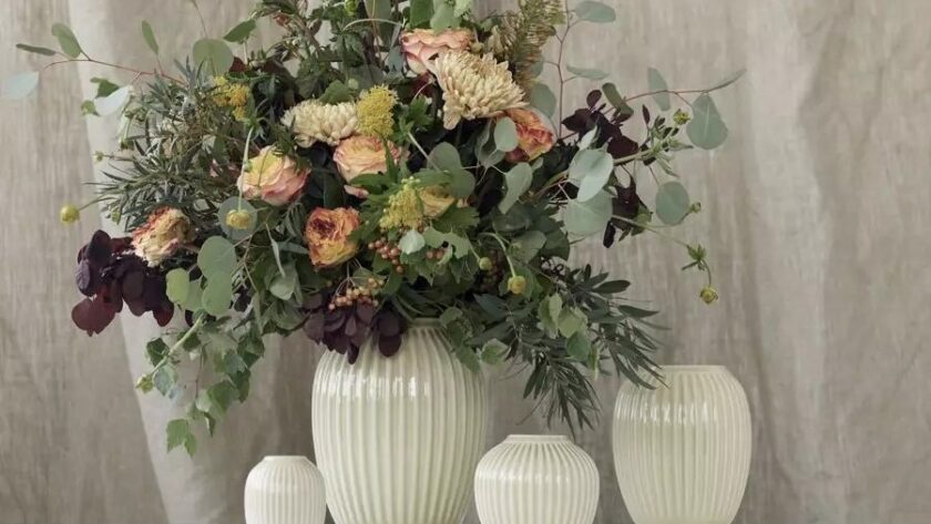 Jarrones decorativos, jarrones de cerámica, jarrones grandes para  decoración del hogar con motivos florales, jarrones florales para flores